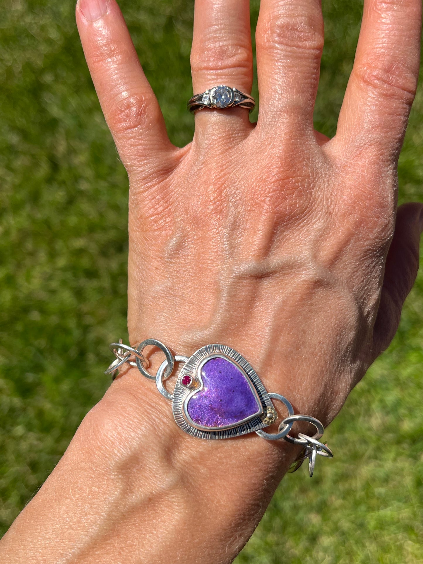 Enamel Heart Bracelet