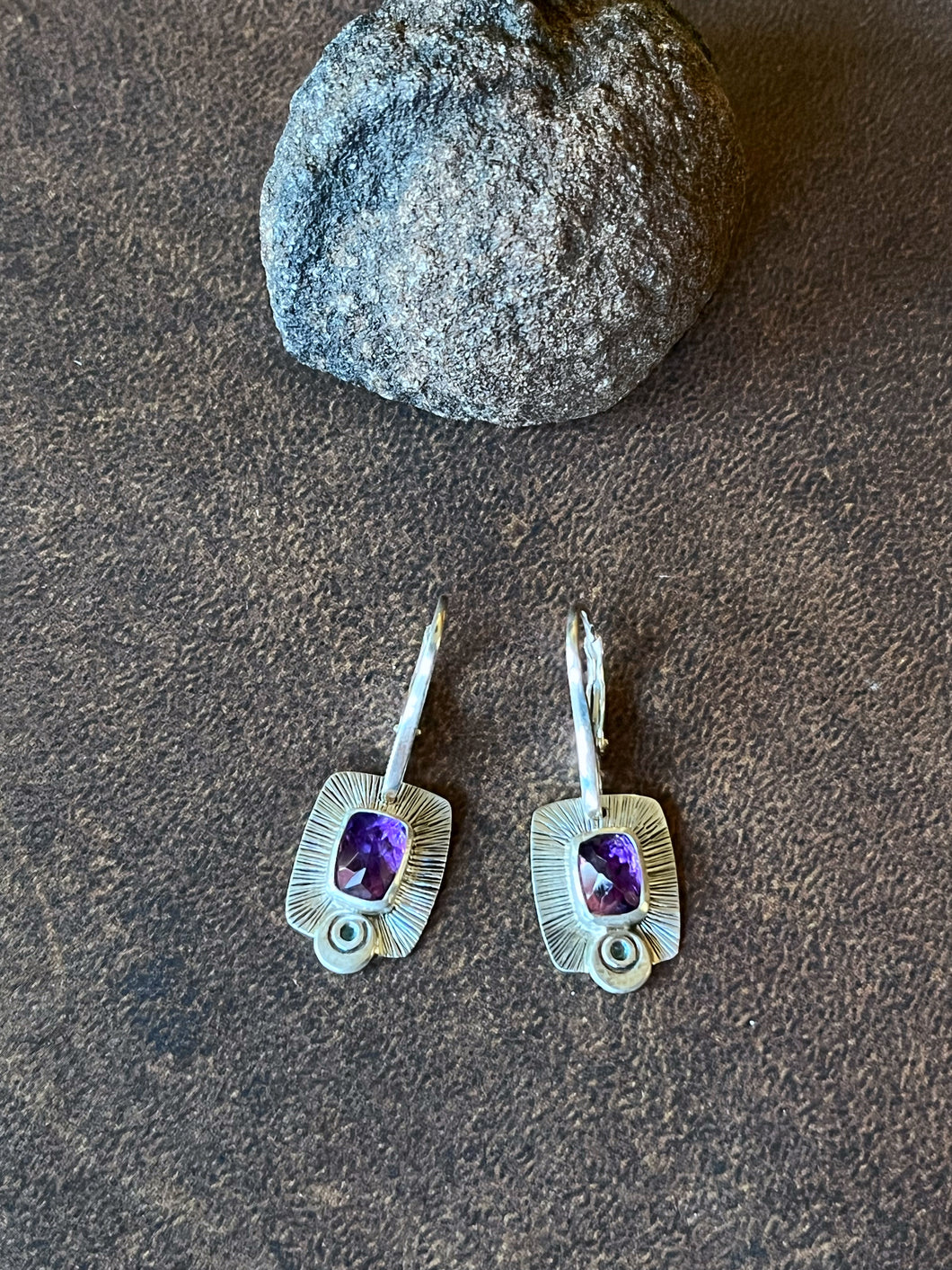 Faceted Amethyst Earrings