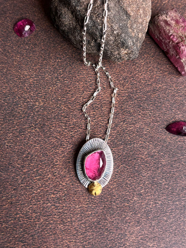 Faceted Pink Tourmaline Necklace