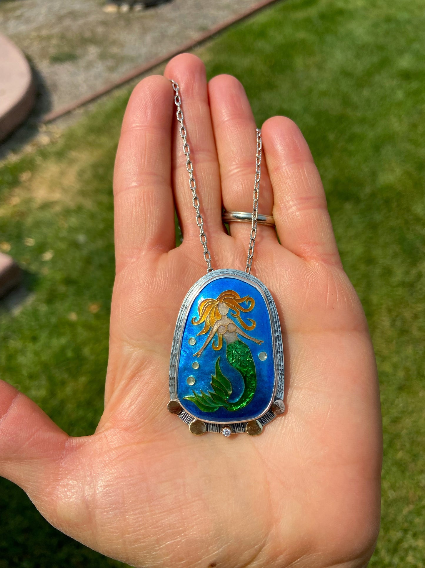 Cloisonné Enamel Mermaid Necklace