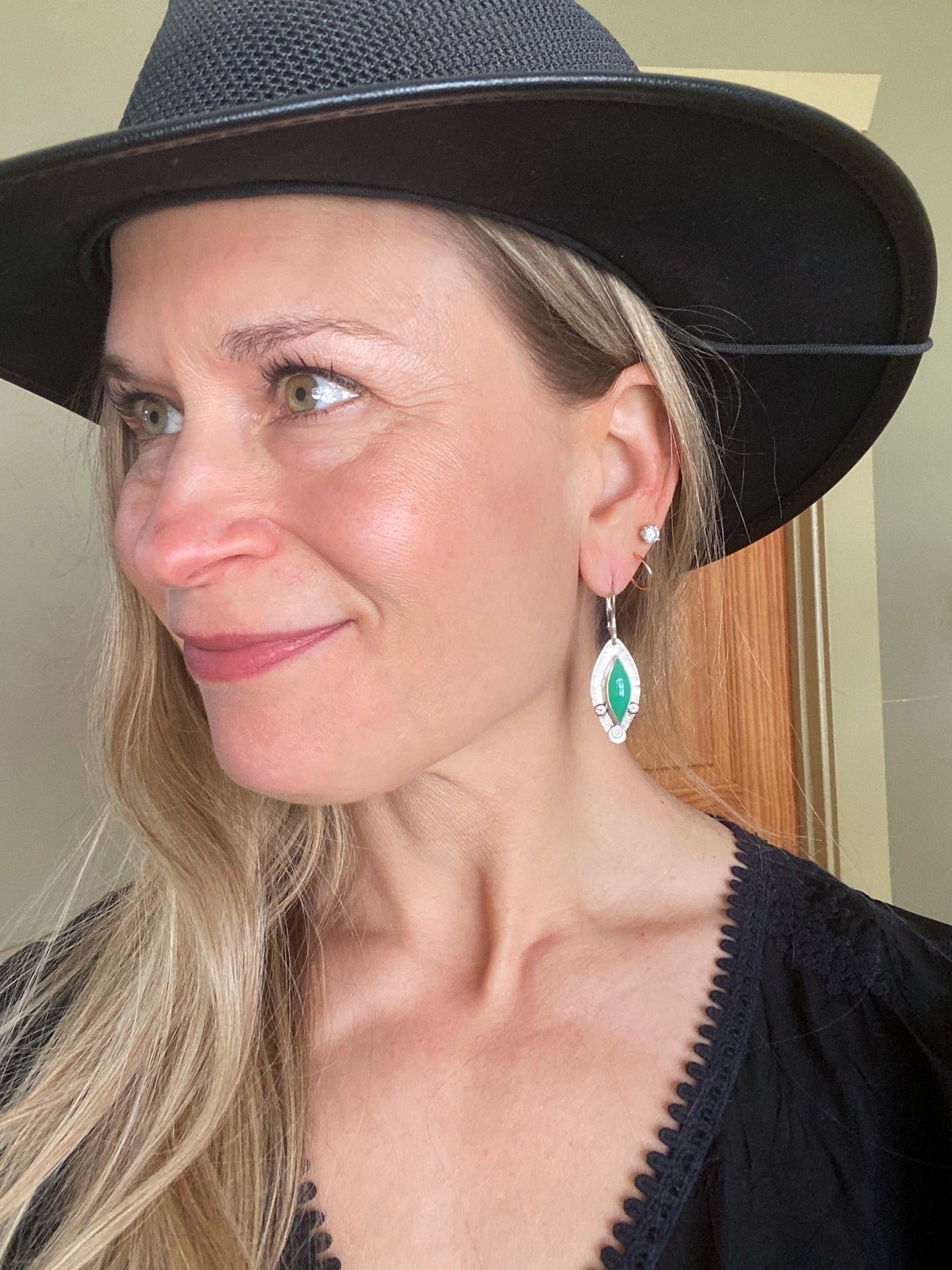 Chrysoprase Chalcedony Earrings